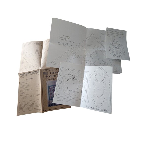 Quilt Patterns Lot of 7 Prairie Pieces Apple Baskets Schoolhouse Double Pinwheel - Picture 8 of 8